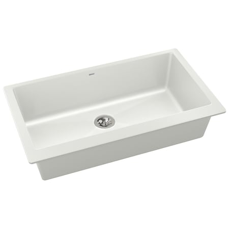 Quartz Luxe 35-7/8 X 19 X 9 Single Bowl Undermount Kitchen Sink With Perfect Drain Parchment